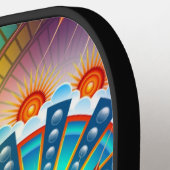 カラフル抽象芸術マサイケデリックダラ ピックルボールラケット (左詳細)