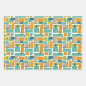 カラフル抽象芸術ミッドセンチュリーモダンパターン ラッピングペーパーシート (正面3)