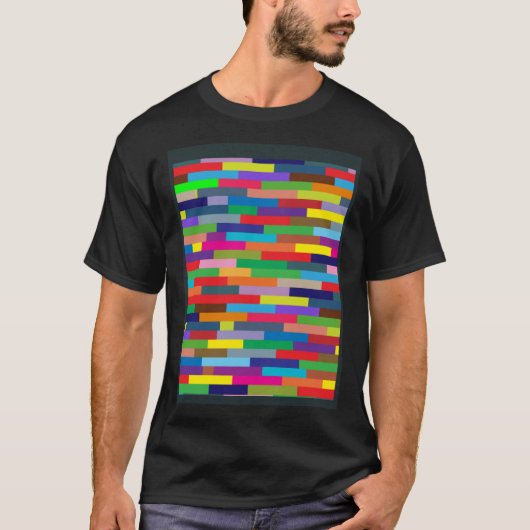 カラフル抽象芸術ミニブロックれんがデコモダンア Tシャツ (正面)
