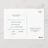 カラフル抽象芸術メニュー選択RSVPカード ポストカード (裏面)