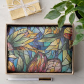 カラフル抽象芸術モザイクの花と葉 薄葉紙 (ギフト)