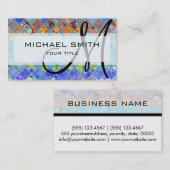 カラフル抽象芸術モザイクカスタムモノグラム#2 名刺 (正面/裏面)