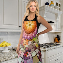 カラフル抽象芸術モザイクデザインエプロン