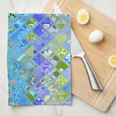 カラフル抽象芸術モザイク模様 キッチンタオル (四つ折り)