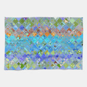 カラフル抽象芸術モザイク模様 キッチンタオル (横)