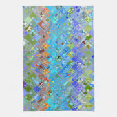 カラフル抽象芸術モザイク模様 キッチンタオル (縦)