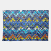 カラフル抽象芸術モザイク模様#5 キッチンタオル (横)