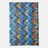 カラフル抽象芸術モザイク模様#5 キッチンタオル (縦)