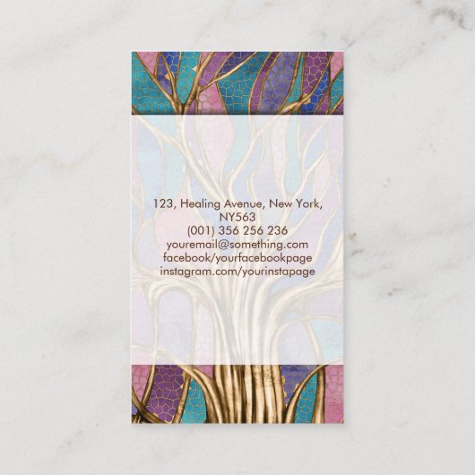 カラフル抽象芸術モザイク 名刺 (裏面)