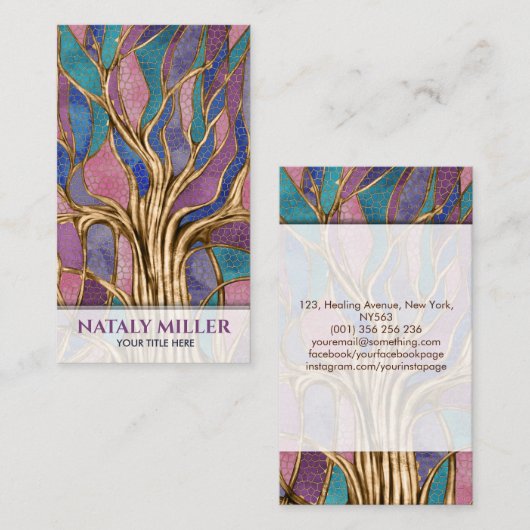 カラフル抽象芸術モザイク 名刺 (正面/裏面)