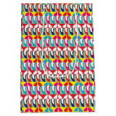 カラフル抽象芸術モダンイラストレーション ミディアムペーパーバッグ (裏面)