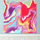 カラフル抽象芸術モダンデジタルアート大理石 キャンバスプリント (インサイチュ (ウッドフロア))