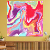カラフル抽象芸術モダンデジタルアート大理石 キャンバスプリント (インサイチュ (リビング))