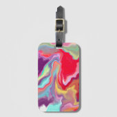 カラフル抽象芸術モダンデジタルアート大理石 ラゲッジタグ (正面縦)