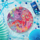 カラフル抽象芸術モダンデジタルアート ペーパープレート (パーティー)