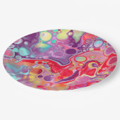 カラフル抽象芸術モダンデジタルアート ペーパープレート (アングル)