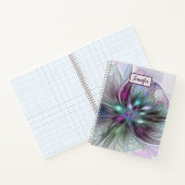 カラフル抽象芸術モダンフラクタルアートフラワー名 ノートブック (内部)