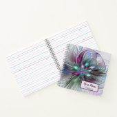カラフル抽象芸術モダンフラクタルアートフラワー名 ノートブック (内部)