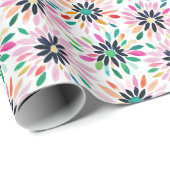 カラフル抽象芸術モダン花柄 ラッピングペーパー (ロールコーナー)