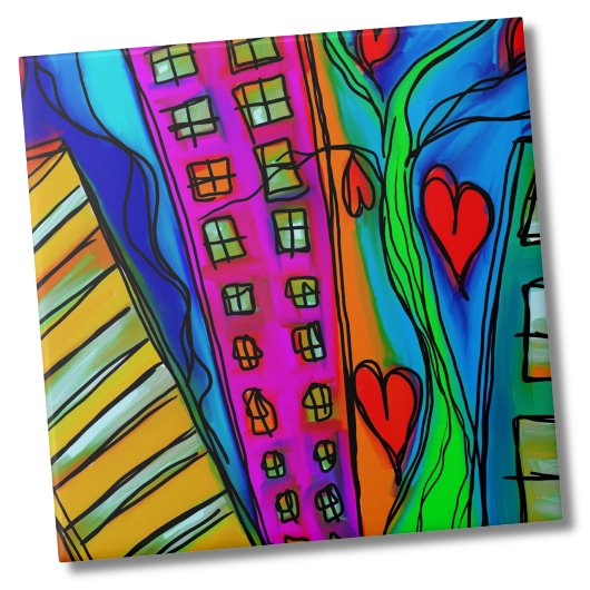 カラフル抽象芸術モダン芸術 タイル