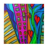 カラフル抽象芸術モダン芸術 タイル (正面)
