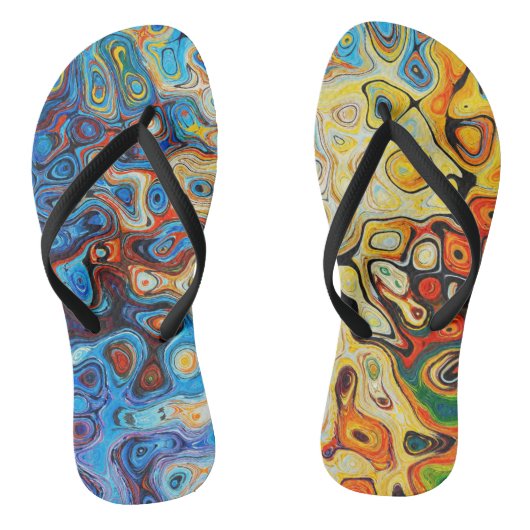 カラフル抽象芸術モダン芸術 ビーチサンダル (ソール)