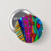 カラフル抽象芸術モダン芸術 缶バッジ (正面&裏面)