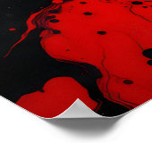 カラフル抽象芸術モダン.クリムゾンアビス抽象芸術 ポスター (角)