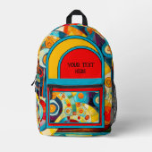 カラフル抽象芸術モダン プリントバックパック (正面)