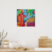 カラフル抽象芸術モデル ポスター (キッチン)