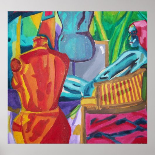 カラフル抽象芸術モデル ポスター (正面)