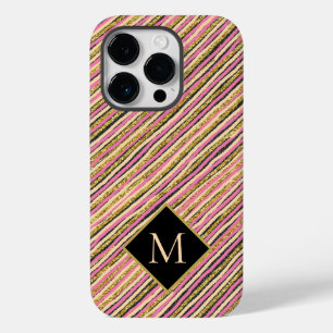 カラフル抽象芸術モノグラムモダンピンクイエロー金ゴールド Case-Mate iPhone 14 PROケース