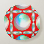 カラフル抽象芸術ラウンド装飾用クッション ラウンドクッション (裏面)