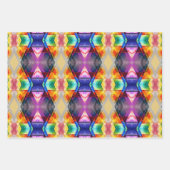 カラフル抽象芸術ラップ紙幾何学模様 ラッピングペーパーシート (正面)