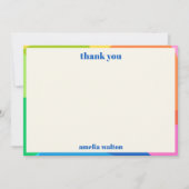 カラフル抽象芸術レインボーカスタムー卒業パーティー サンキューカード (正面)