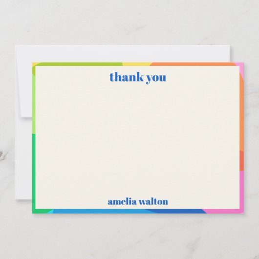 カラフル抽象芸術レインボーカスタムー卒業パーティー サンキューカード (正面)