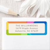 カラフル抽象芸術レインボーパーソナライズされたホリデイ ラベル (インサイチュ)