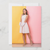 カラフル抽象芸術レインボー写真卒業パーティー 招待状 (裏面)