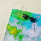 カラフル抽象芸術レインボー水色絵を描絞り染め ビーチタオル (インサイチュ)