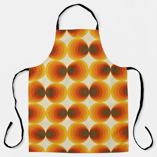 カラフル抽象芸術レトロ幾何学模様 エプロン (正面)