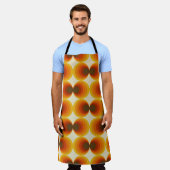 カラフル抽象芸術レトロ幾何学模様 エプロン (着用した状態)