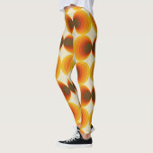 カラフル抽象芸術レトロ幾何学模様 レギンス (左)
