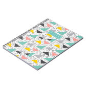 カラフル抽象芸術レトロ90の形状パターン ノートブック (左側)