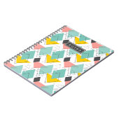 カラフル抽象芸術レトロ90の形状パターン ノートブック (左側)