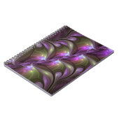 カラフル抽象芸術ヴァイオレットパープルカーキフラクタルアート ノートブック (左側)