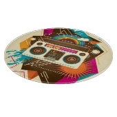 カラフル抽象芸術ヴィンテージ無線イラストレーション カッティングボード (角)