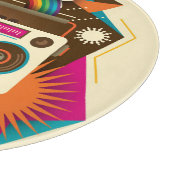 カラフル抽象芸術ヴィンテージ無線イラストレーション カッティングボード (角)