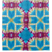 カラフル抽象芸術万華鏡のように千変万化するパターン絞り染めパターン シャワーカーテン (正面)