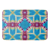 カラフル抽象芸術万華鏡のように千変万化するパターン絞り染めパターン バスマット (正面)