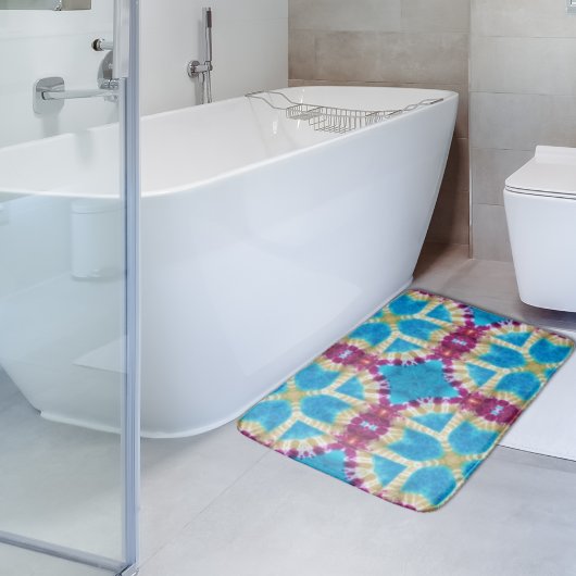 カラフル抽象芸術万華鏡のように千変万化するパターン絞り染めパターン バスマット